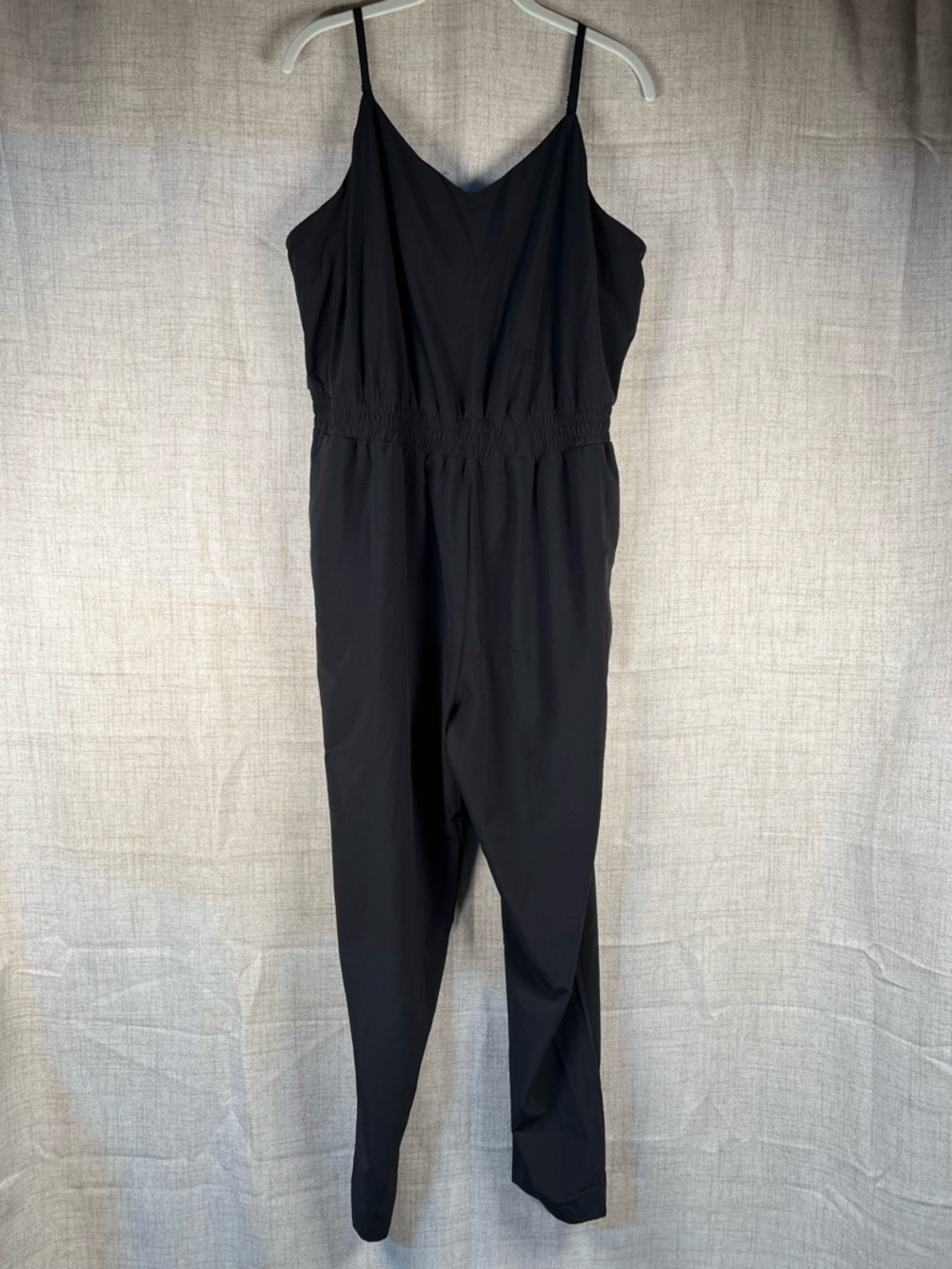 Soma Jumper Black Spaghetti Strap V‎ Neck Pockets Stretch Waist Casual XL NWT
